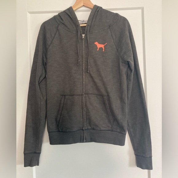 Victoria’s Secret PINK Zip Up Hoodie Gray - Picture 1 of 4